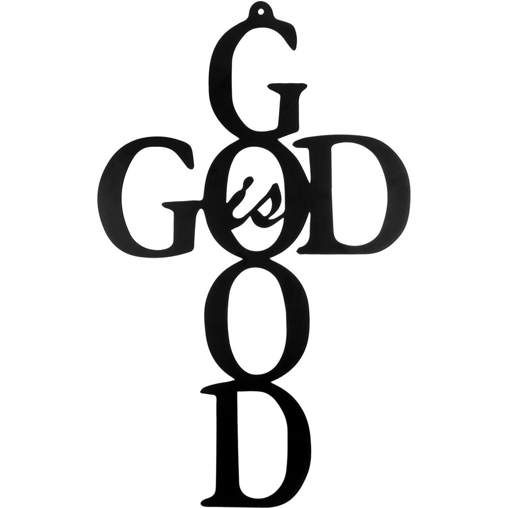 God Is Good Black Cross Metal Wall Art Hanging Sign Nice Religious Decor😸